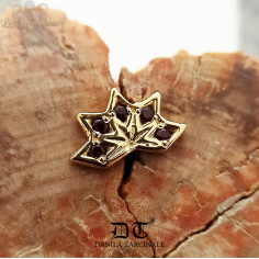 Accessoire "Demi" Danila Tarcinale en or jaune 18 carats et grenat rhodolite pour 1.2 mm 2