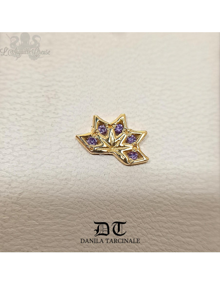 Accessoire "Demi" Danila Tarcinale en or jaune 18 carats et améthyste pour 1.2 mm
