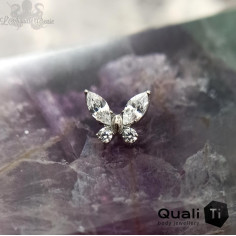 Papillon QualiTi en titane et zircons premiums, pour 1 ou 1.2 mm