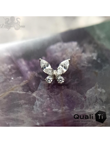 Papillon QualiTi en titane et zircons premiums, pour 1 ou 1.2 mm