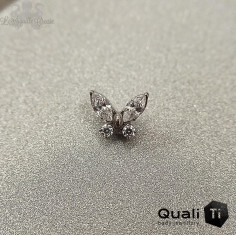 Papillon QualiTi en titane et zircons premiums, pour 1 ou 1.2 mm 2