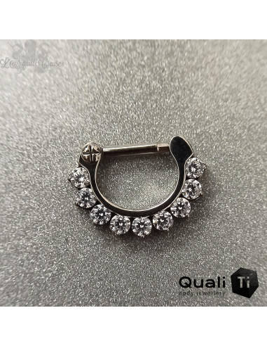 Clicker segmenté en titane QualiTi et zircons cubiques, ouverture facile