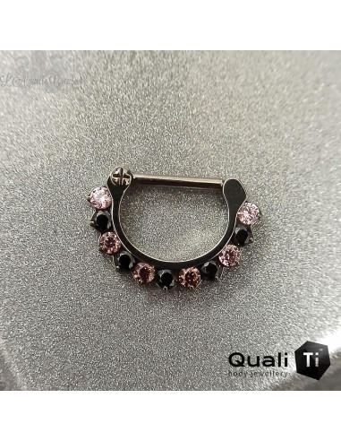 Clicker segmenté en titane QualiTi et zircons cubiques, ouverture facile