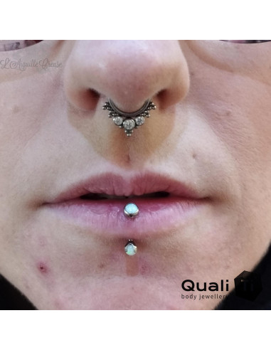 Cabochon d'opale synthétique de 4 mm QualiTi en titane - pour 1 ou 1.2 mm