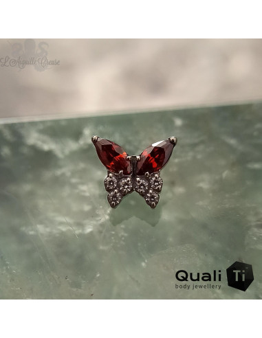 Papillon QualiTi en titane et zircons premiums, pour 1 ou 1.2 mm