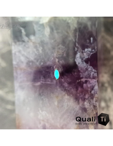 Marquise en titane orné d'une opale synthétique Threadless - QualiTi
