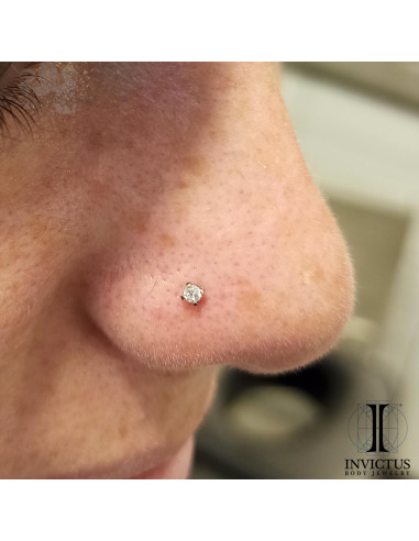 Zircon griffé Invictus en titane - threadless