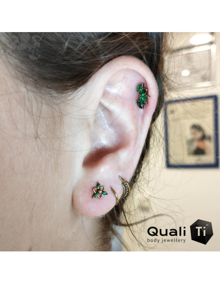 Maxi marquise 5 pétales QualiTi en titane & zircons - pour 1 ou 1.2 mm