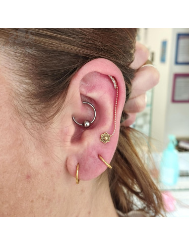 Accessoire Fleur en or jaune 18 carats Threadless