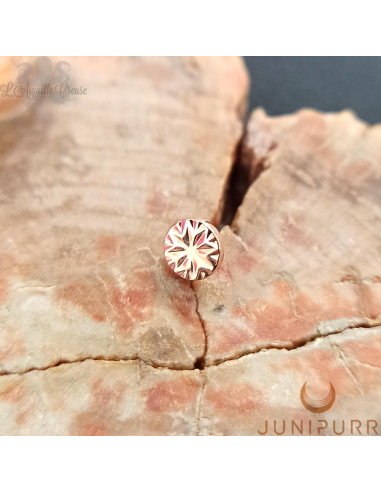 Accessoire disque gravé Threadless Junipurr en or rose 14 carats