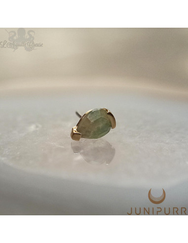 Unna Threadless Junipurr en or jaune 14 carats et Agate mousse