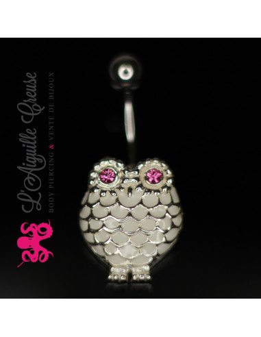 Bijou de nombril hibou en argent 925, banane en acier chirurgical