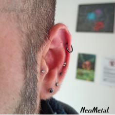 Duo de Zircons cubiques en titane, Threadless - Neometal 2