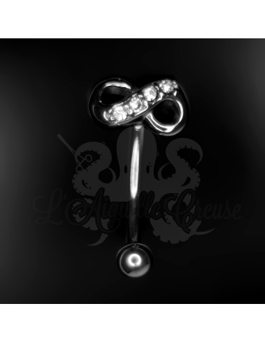 Bijou d'arcade Infini orné de strass blanc