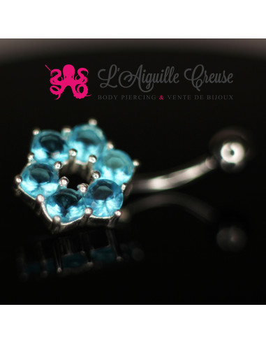 Bijou de nombril Fleur en argent 925, banane en acier chirurgical