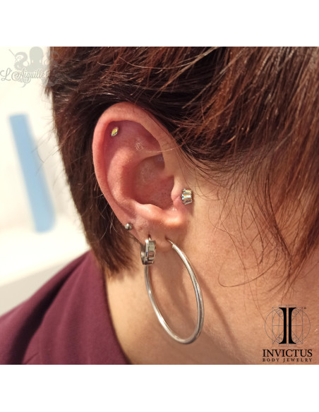 Mini Cluster Invictus en titane et zircons cubiques - pour 1.2 mm