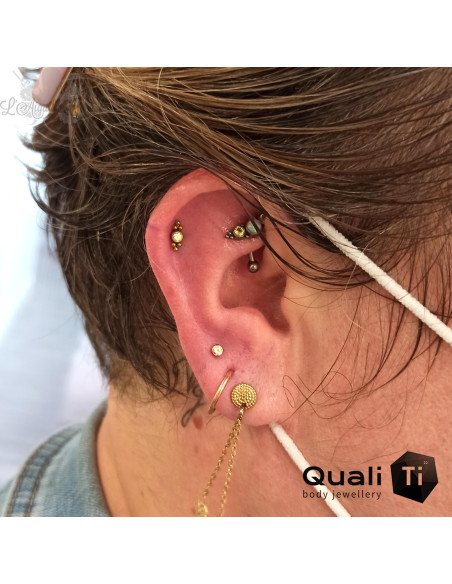 Accessoire 'atom' QualiTi en titane et zircon premium, pour 1 ou 1.2 mm