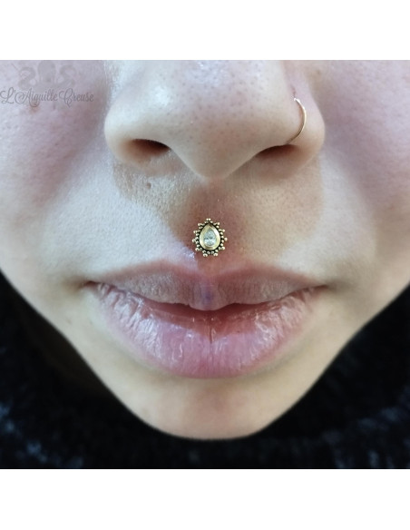 Goutte en Or 18 carats & zircon Swarovski, pour bijou en 1 ou 1.2 mm