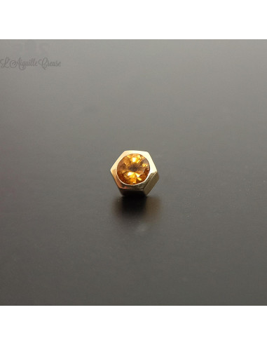 Accessoire orné de citrine en Or 18 carats, pour bijou en 1 ou 1.2 mm