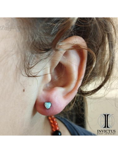 Coeur Invictus en titane et opale synthétique - pour 1.2 mm