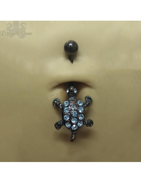 Bijou de nombril Tortue pvd noir