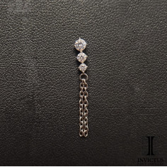 Accessoire Invictus en titane, chainette et zircons premiums - threadless