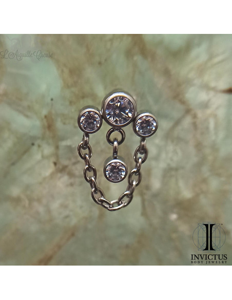 Accessoire Invictus en titane et zircons premiums - threadless