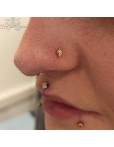 Accessoire en Or 18 carats & zircon premium, pour bijou en 1 ou 1.2 mm