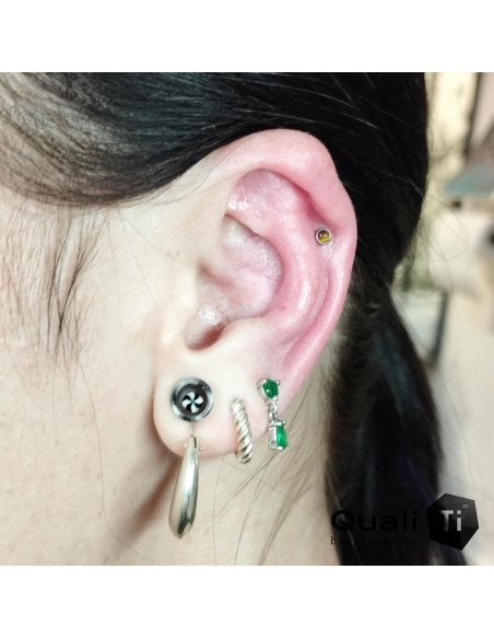 Cabochon d'Oeil de tigre QualiTi en titane - pour 1 ou 1.2 mm