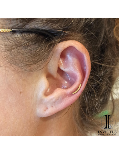 Barre curve en or 14 carats Threadless - Invictus