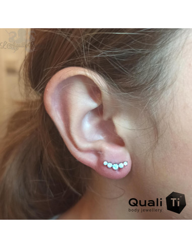 Accessoire QualiTi en titane et opales synthétiques, pour 1 ou 1.2 mm