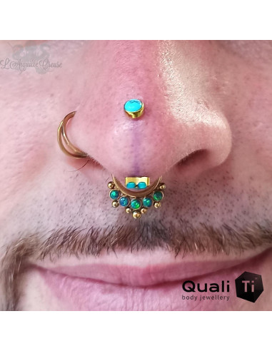 Cabochon de turquoise synthétique QualiTi en titane - pour 1.6 mm