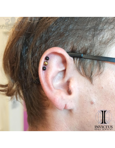 Bille Invictus en titane pvd noir - pour 1.2 mm