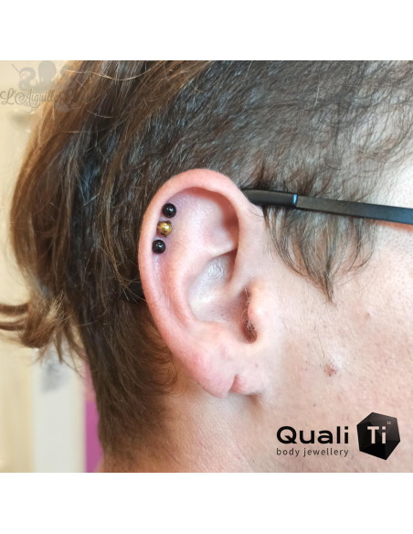 Accessoire QualiTi en titane & bille de titane de 4 mm , pour 1 ou 1.2 mm