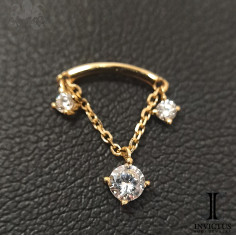 Accessoire en or 14 carats , chainette et zircons premium Threadless - Invictus 2