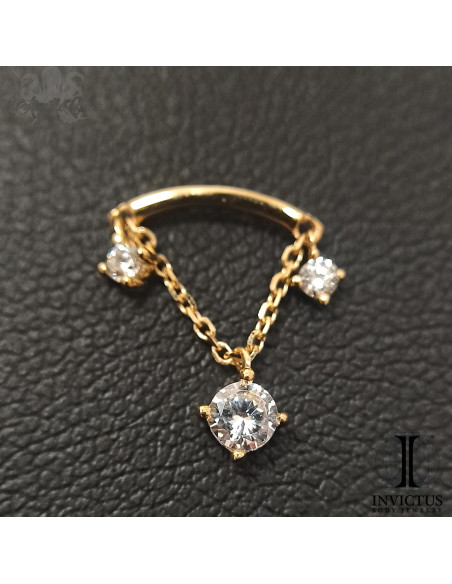 Accessoire en or 14 carats , chainette et zircons premium Threadless - Invictus