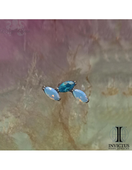 Accessoire Invictus en titane, zircon et opalites  - threadless