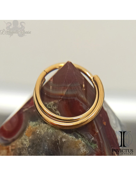 Anneau segmenté en titane pvd or 24 carats Invictus, ouverture facile