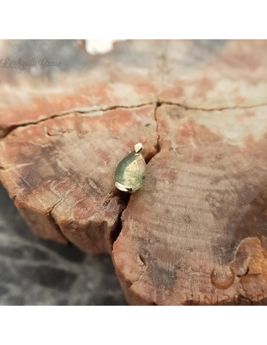 Unna Threadless Junipurr en or jaune 14 carats et Agate mousse