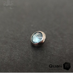 Accessoire QualiTi en zircon bleu clair aqua et titane - pour 1 ou 1.2 mm