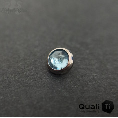 Accessoire QualiTi en zircon bleu clair aqua et titane - pour 1 ou 1.2 mm 2