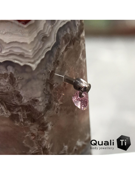 Goutte suspendu QualiTi en titane & zircon premium- pour 1 ou 1.2 mm