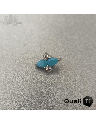 Accessoire QualiTi en titane, opalites et zircons premiums, pour 1 ou 1.2 mm