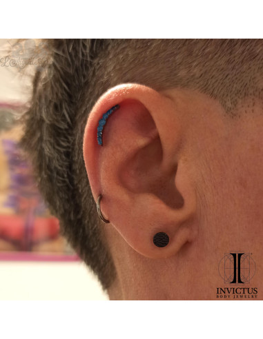 Disque martelé Invictus en titane pvd noir - threadless