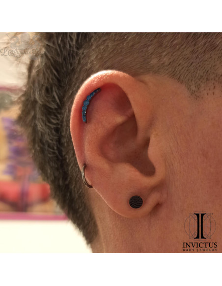 Disque martelé Invictus en titane pvd noir - threadless