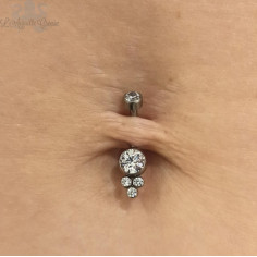 Bijou de nombril Swarovski et titane Devil Heart 2