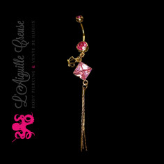 Bijou de nombril extra pendant plaqué or 14 carats 2