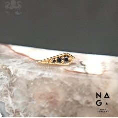 Diamants noirs et or jaune 18 carats  threadless - NAGA BODY JEWELRY
