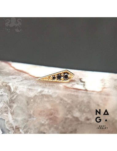 Diamants noirs et or jaune 18 carats  threadless - NAGA BODY JEWELRY