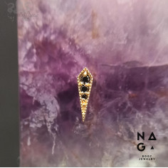 Diamants noirs et or jaune 18 carats  threadless - NAGA BODY JEWELRY 2